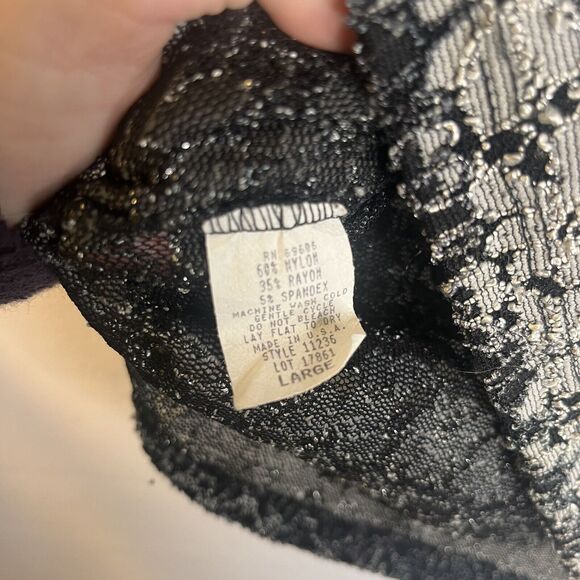 Star CC Vintage Y2K Black Grey Floral Sheer Textured 3/4 Sleeve Shirt size large - Picture 5 of 5